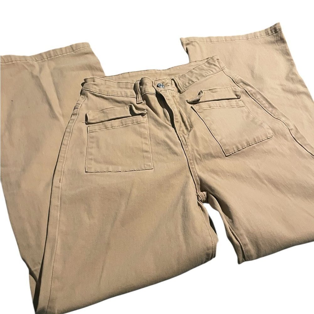 Dokotoo size 4 khaki flare legged pants excellent condition see pics